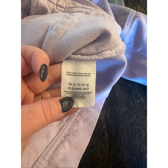 Free People Lavender Denim Jacket sz L EUC - Picture 8 of 8